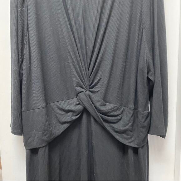 The Limited Dress Womens 3X solid black Twist Cross Empire Waist Plus Size NWT - Picture 5 of 7